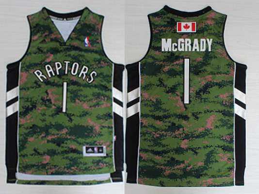 Men%27s Toronto Raptors #1 Tracy McGrady Revolution 30 Swingman Camo Jersey